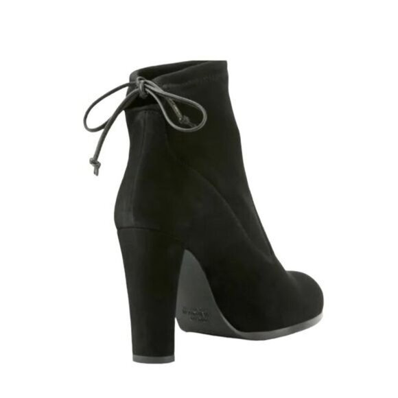 Stuart Weitzman Catch Suede Leather Ankle Tie Bootie Black Size 8.5 - Picture 2 of 16